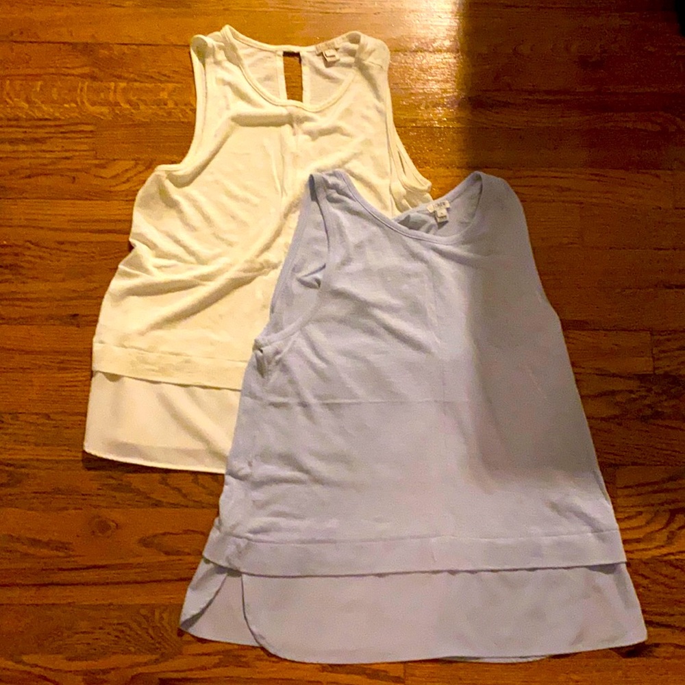 2 flowy JCrew Tanks.  One ivory one light blue.